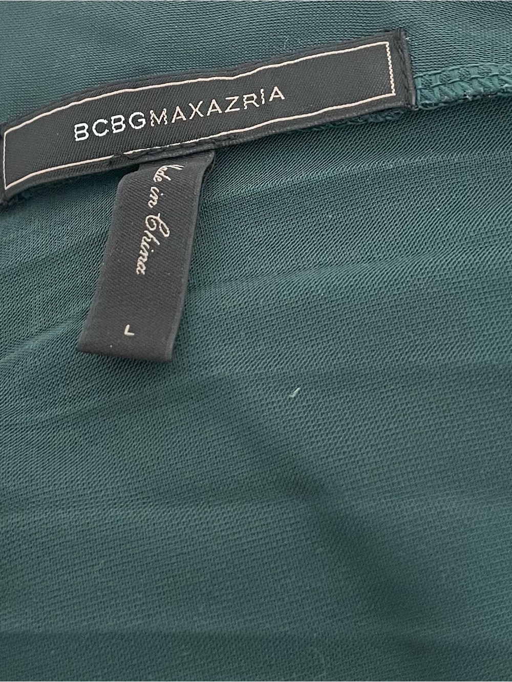 BCBGMaxAzria Forest Green V-Neck Pleated Midi Dress - Size L - Picture 6 of 9